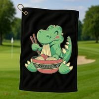 Baby Trex Eating Ramen Noodles Golf Towel thumb 1