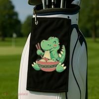 Baby Trex Eating Ramen Noodles Golf Towel thumb 2