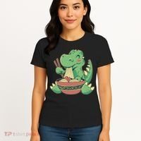 Baby Trex Eating Ramen Noodles Women's T-Shirt thumb 4