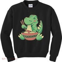 Baby Trex Eating Ramen Noodles Kids Sweatshirt thumb 0