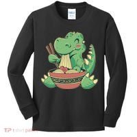Baby Trex Eating Ramen Noodles Kids Long Sleeve Shirt thumb 0