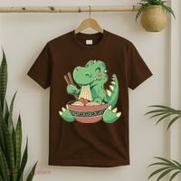 Baby Trex Eating Ramen Noodles T-Shirt thumb 2
