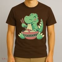 Baby Trex Eating Ramen Noodles T-Shirt thumb 3