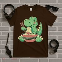 Baby Trex Eating Ramen Noodles T-Shirt thumb 5