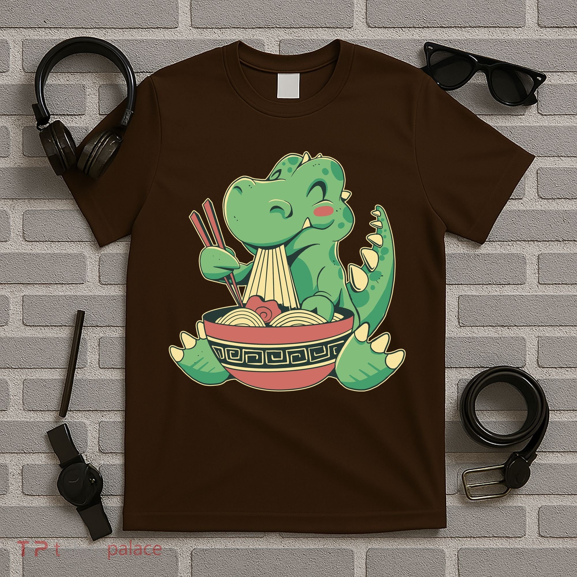 Baby Trex Eating Ramen Noodles T-Shirt