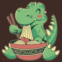 Baby Trex Eating Ramen Noodles Mousepad thumb 1