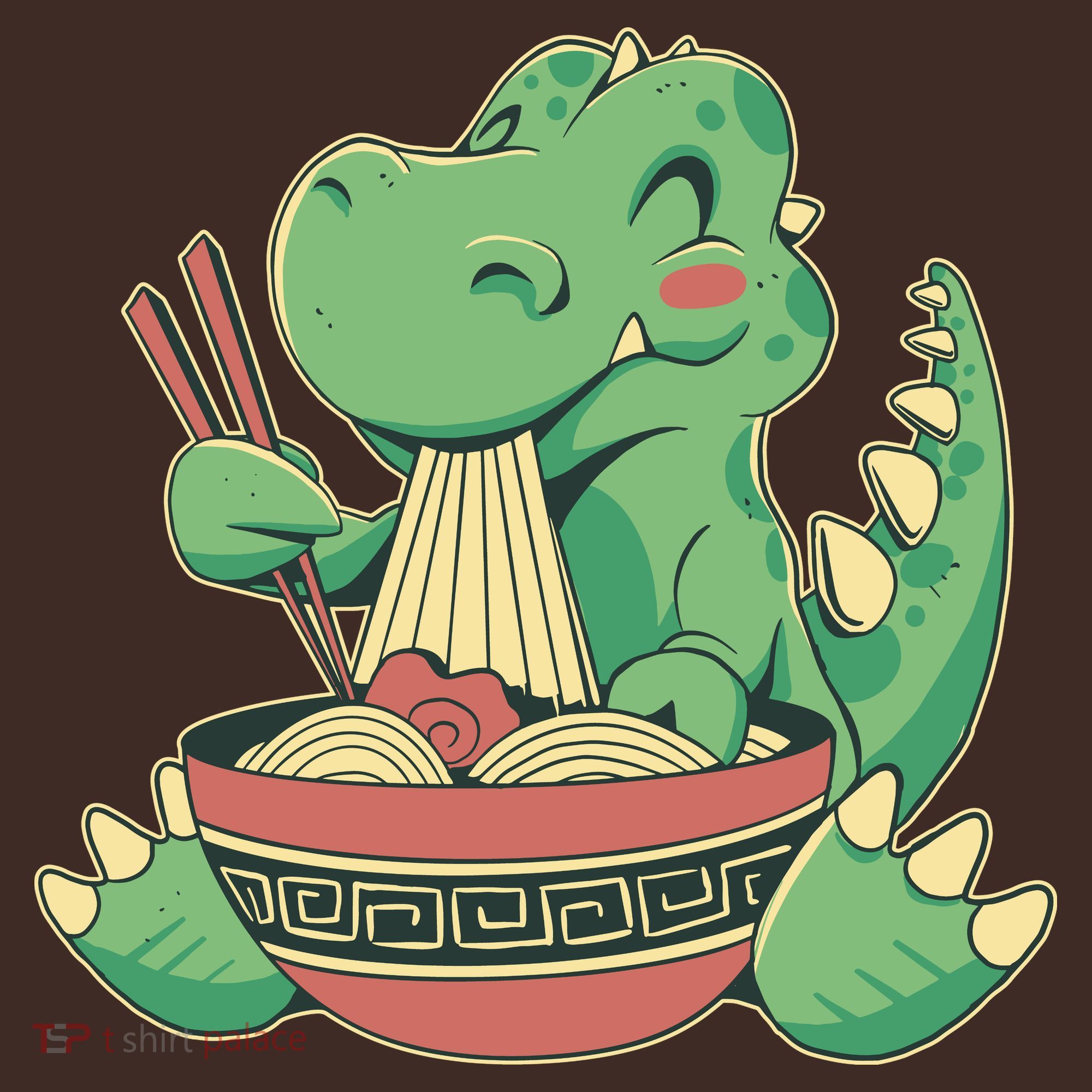 Baby Trex Eating Ramen Noodles Baby Bodysuit