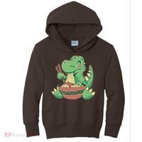 Baby Trex Eating Ramen Noodles Kids Hoodie thumb 0