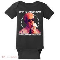 Born To Eat Ice Cream Forced To Be President Baby Bodysuit thumb 0