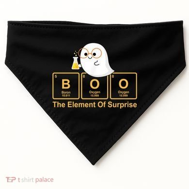 Boo The Element Of Surprise Ghost Chemist Halloween USA-Made Doggie Bandana