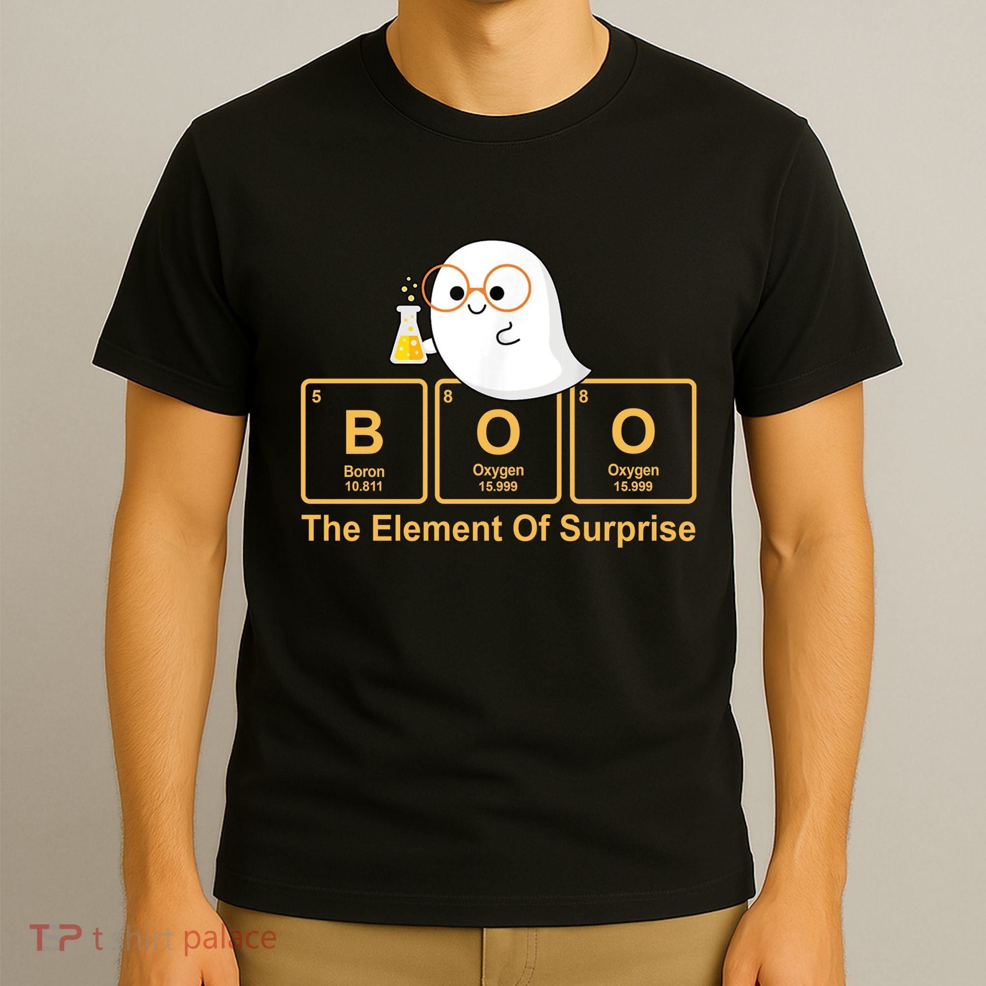 Boo The Element Of Surprise Ghost Chemist Halloween T-Shirt