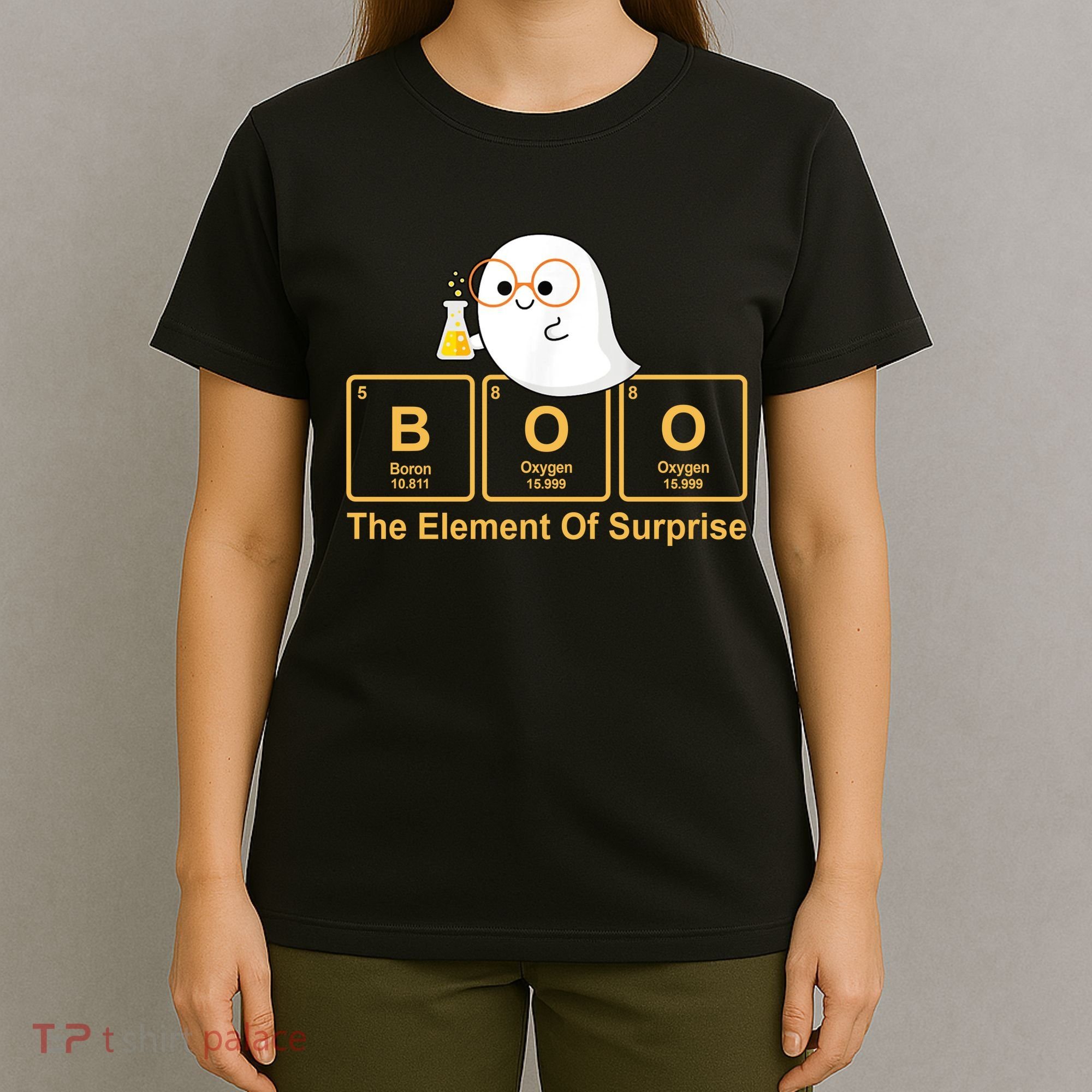 Boo The Element Of Surprise Ghost Chemist Halloween T-Shirt