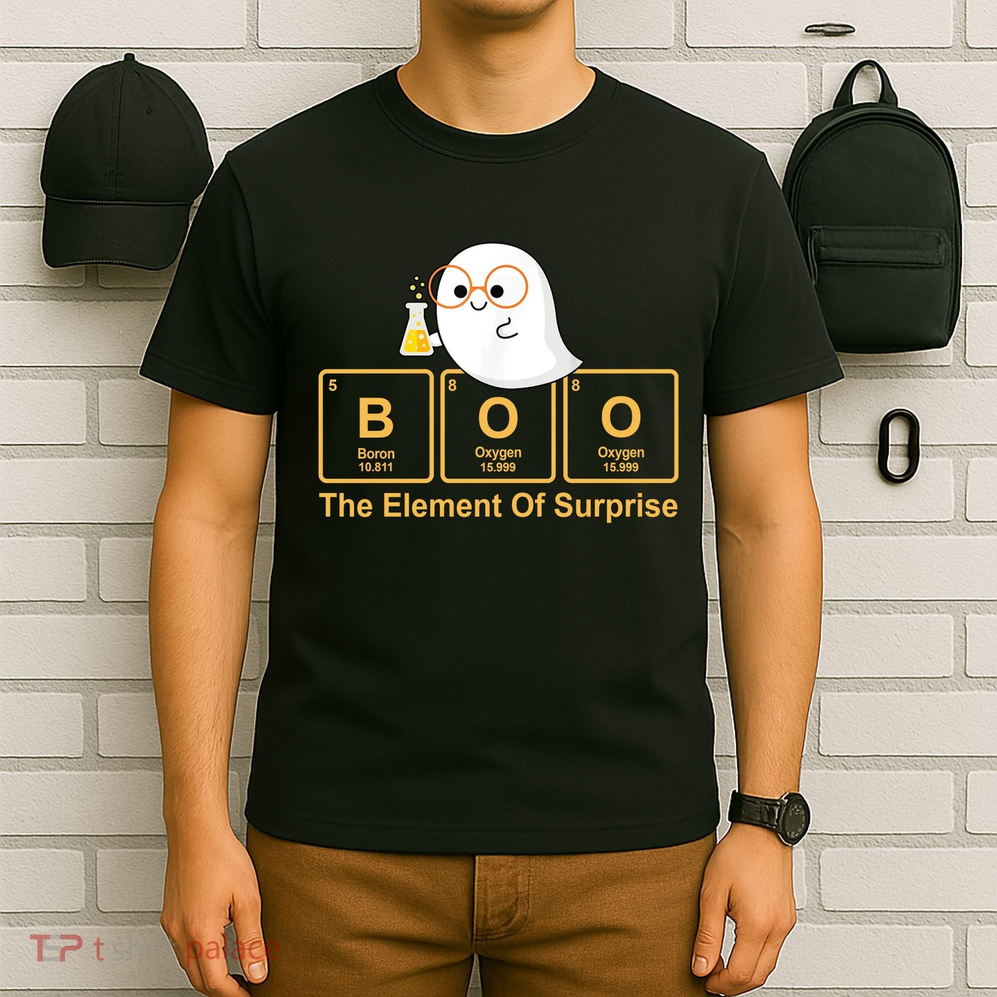 Boo The Element Of Surprise Ghost Chemist Halloween T-Shirt