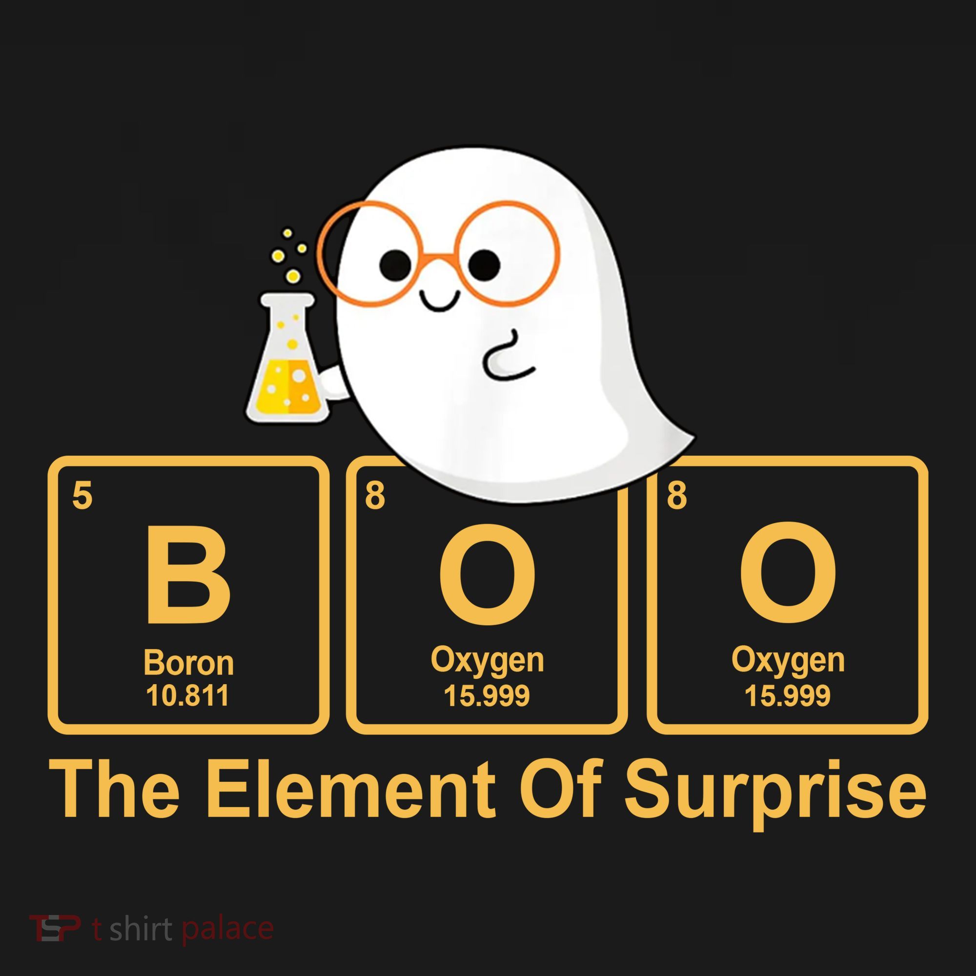 Boo The Element Of Surprise Ghost Chemist Halloween T-Shirt