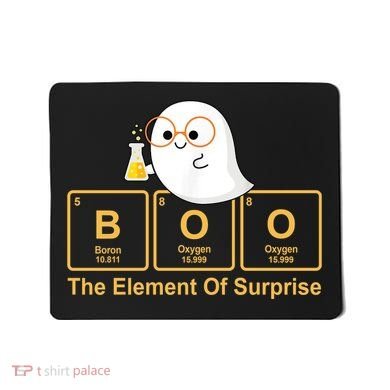 Boo The Element Of Surprise Ghost Chemist Halloween Mousepad