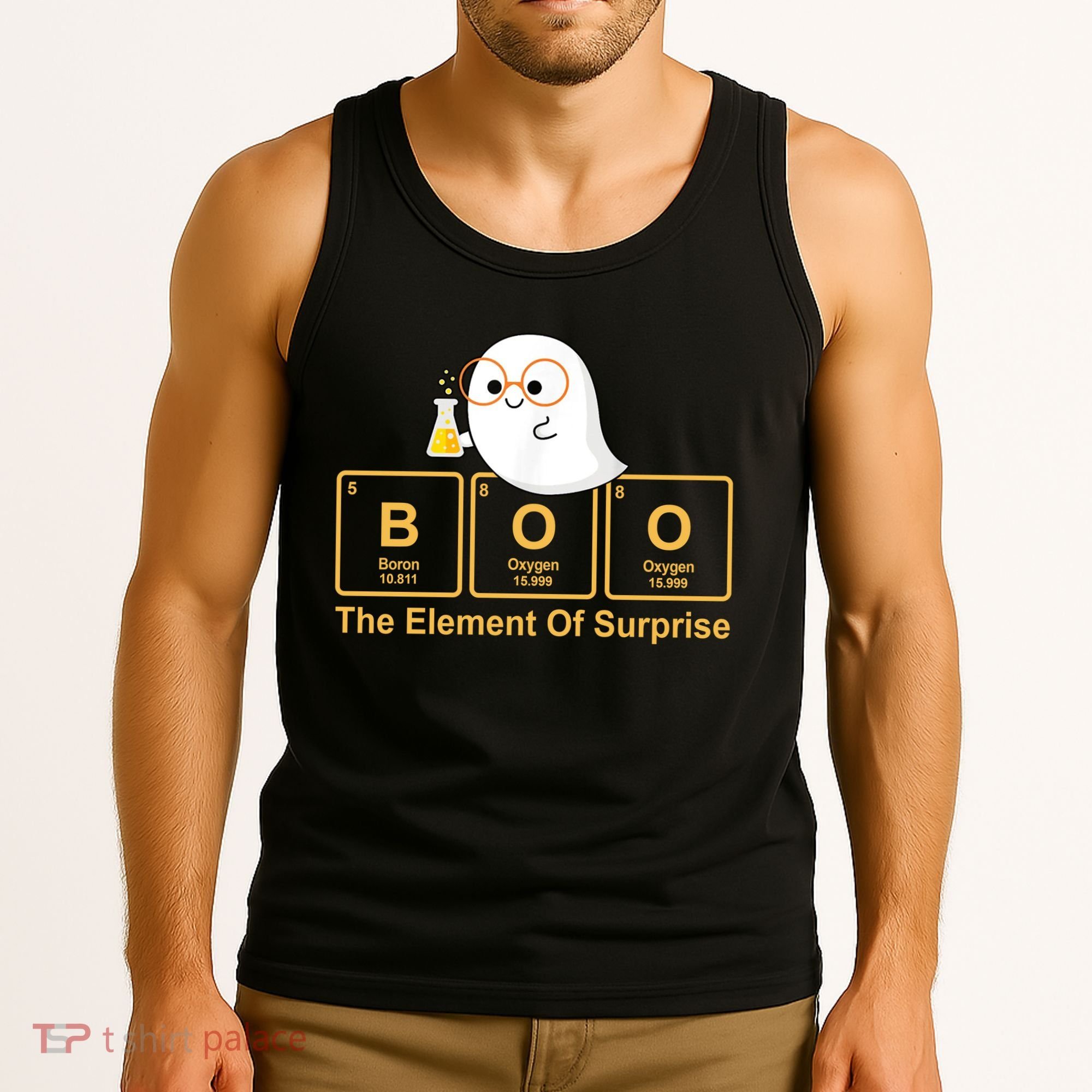 Boo The Element Of Surprise Ghost Chemist Halloween Tank Top