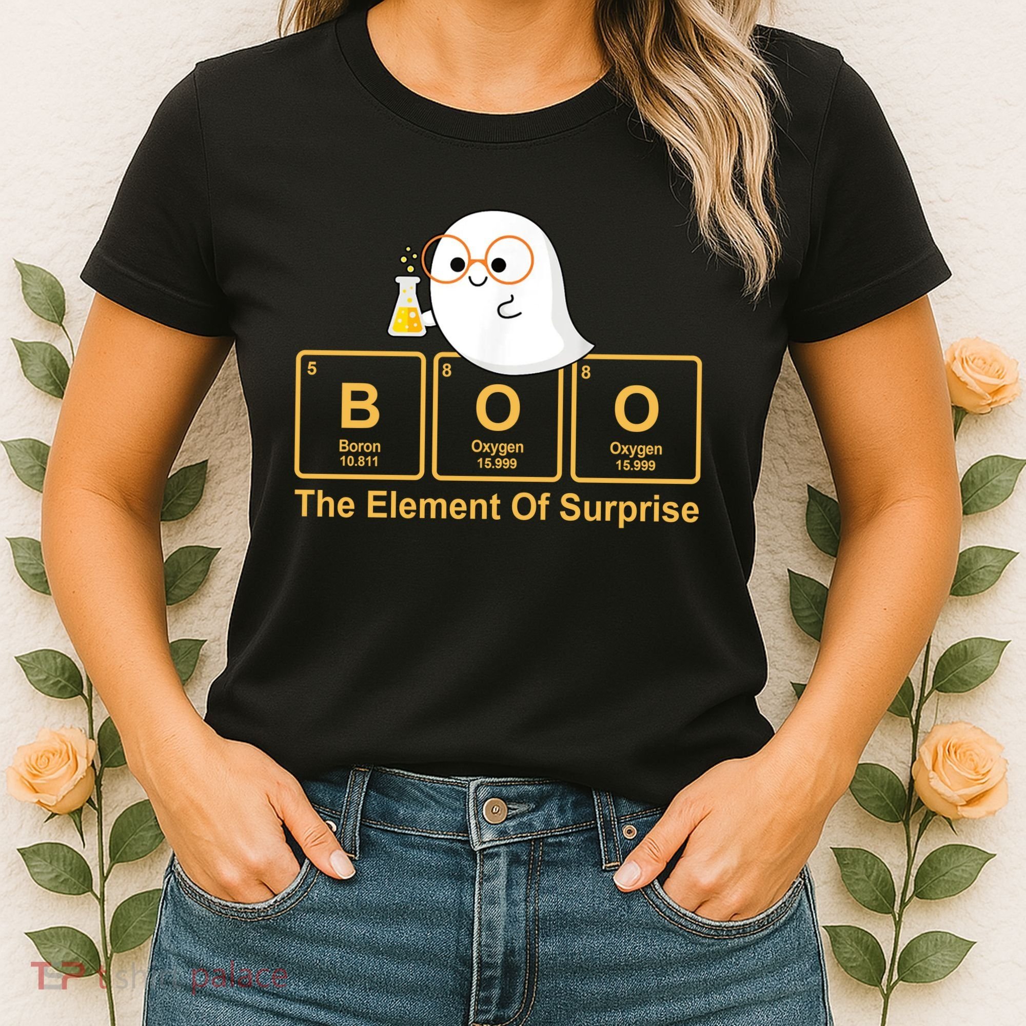 Boo The Element Of Surprise Ghost Chemist Halloween Women's T-Shirt