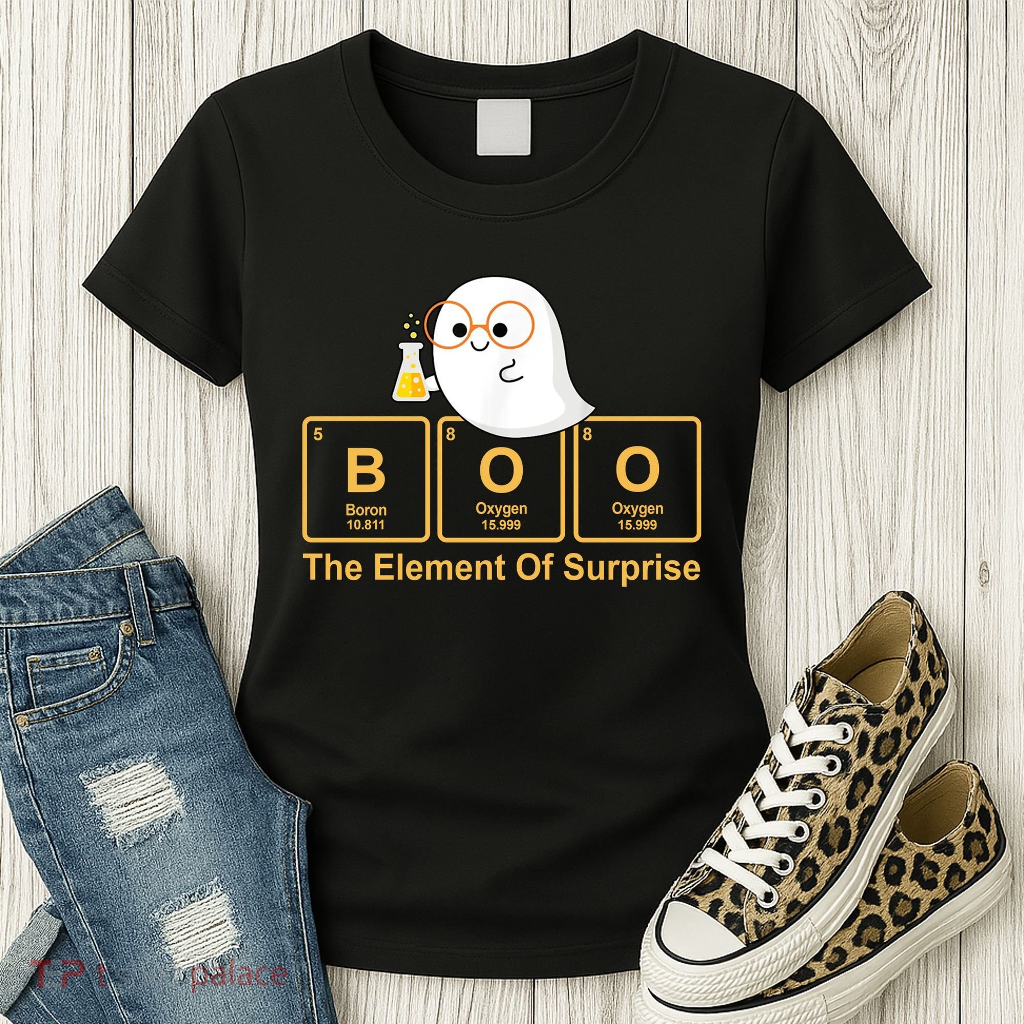 Boo The Element Of Surprise Ghost Chemist Halloween Women's T-Shirt