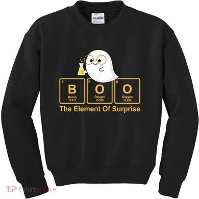 Boo The Element Of Surprise Ghost Chemist Halloween Kids Sweatshirt