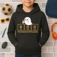 Boo The Element Of Surprise Ghost Chemist Halloween Kids Hoodie thumb 2