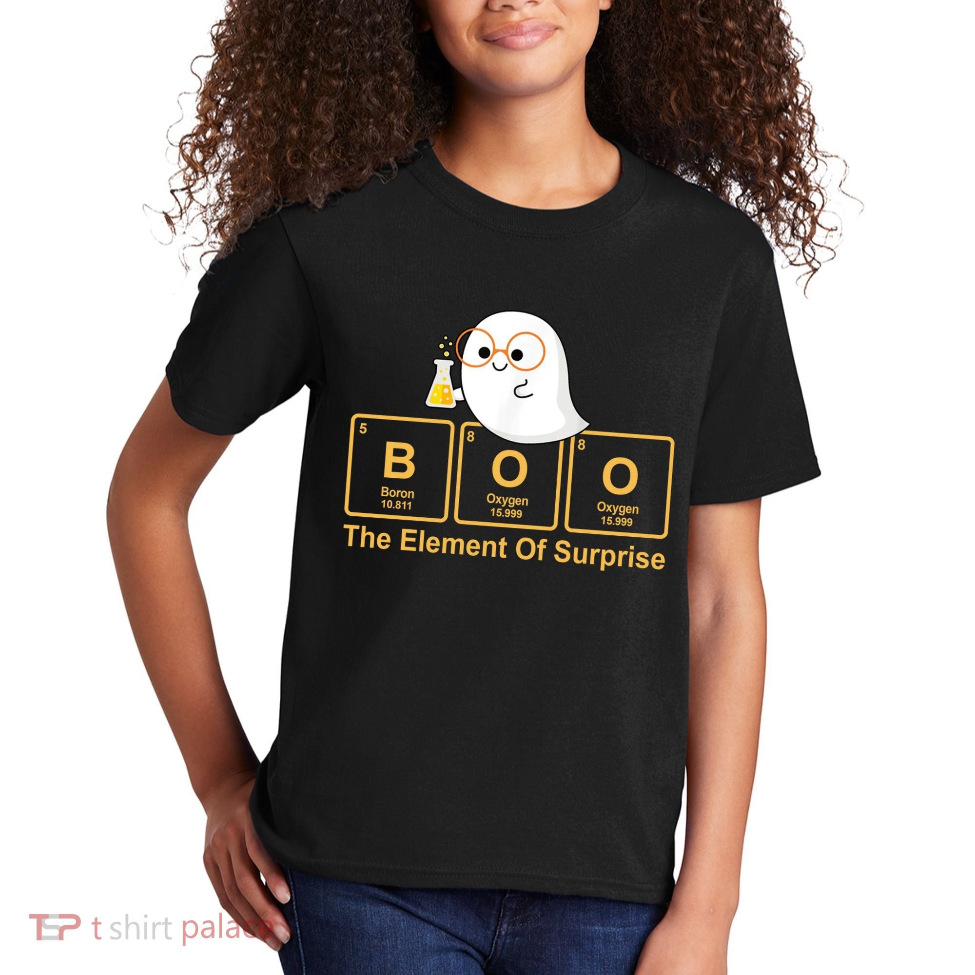 Boo The Element Of Surprise Ghost Chemist Halloween Kids T-Shirt