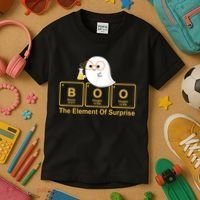 Boo The Element Of Surprise Ghost Chemist Halloween Kids T-Shirt thumb 3