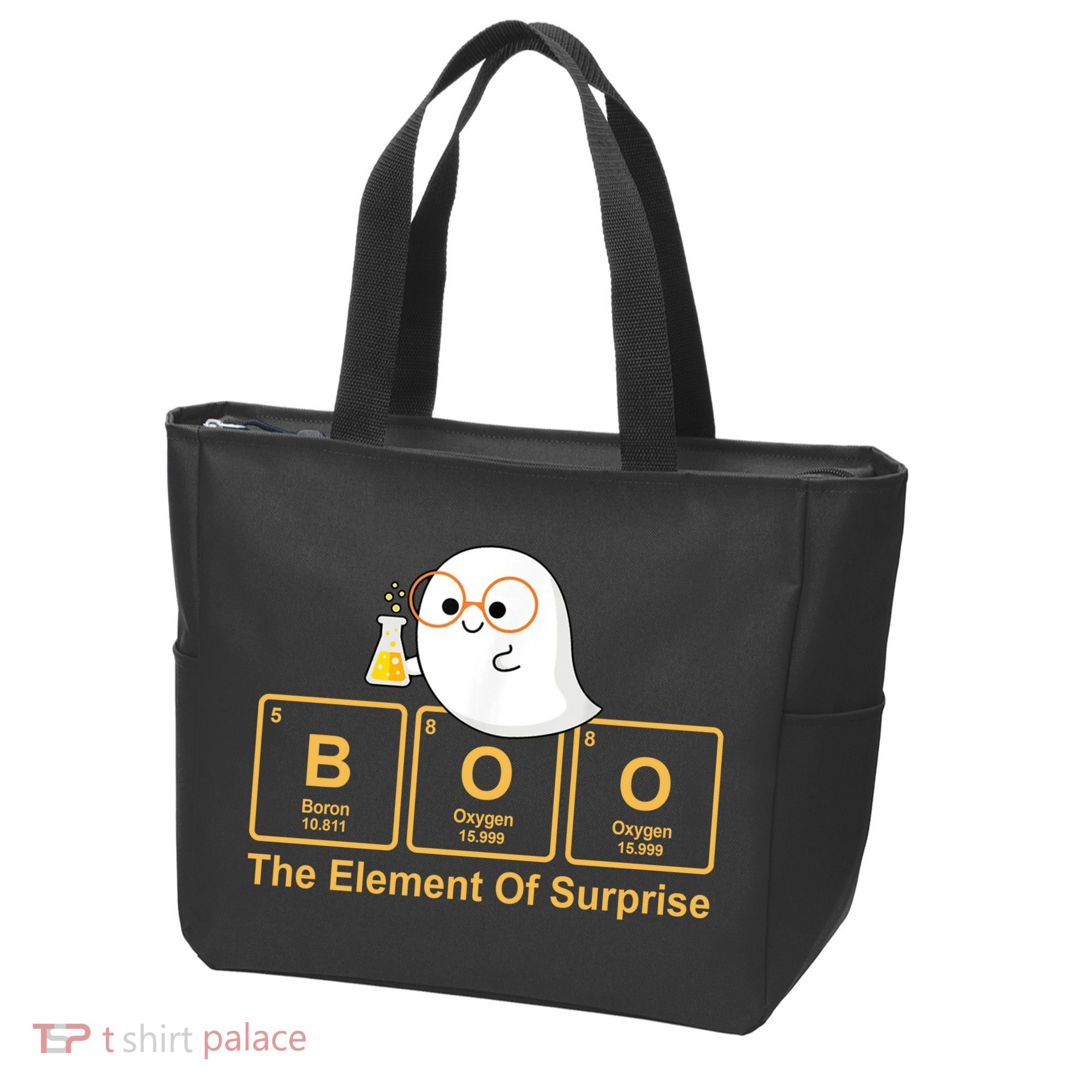 Boo The Element Of Surprise Ghost Chemist Halloween Tote Bag