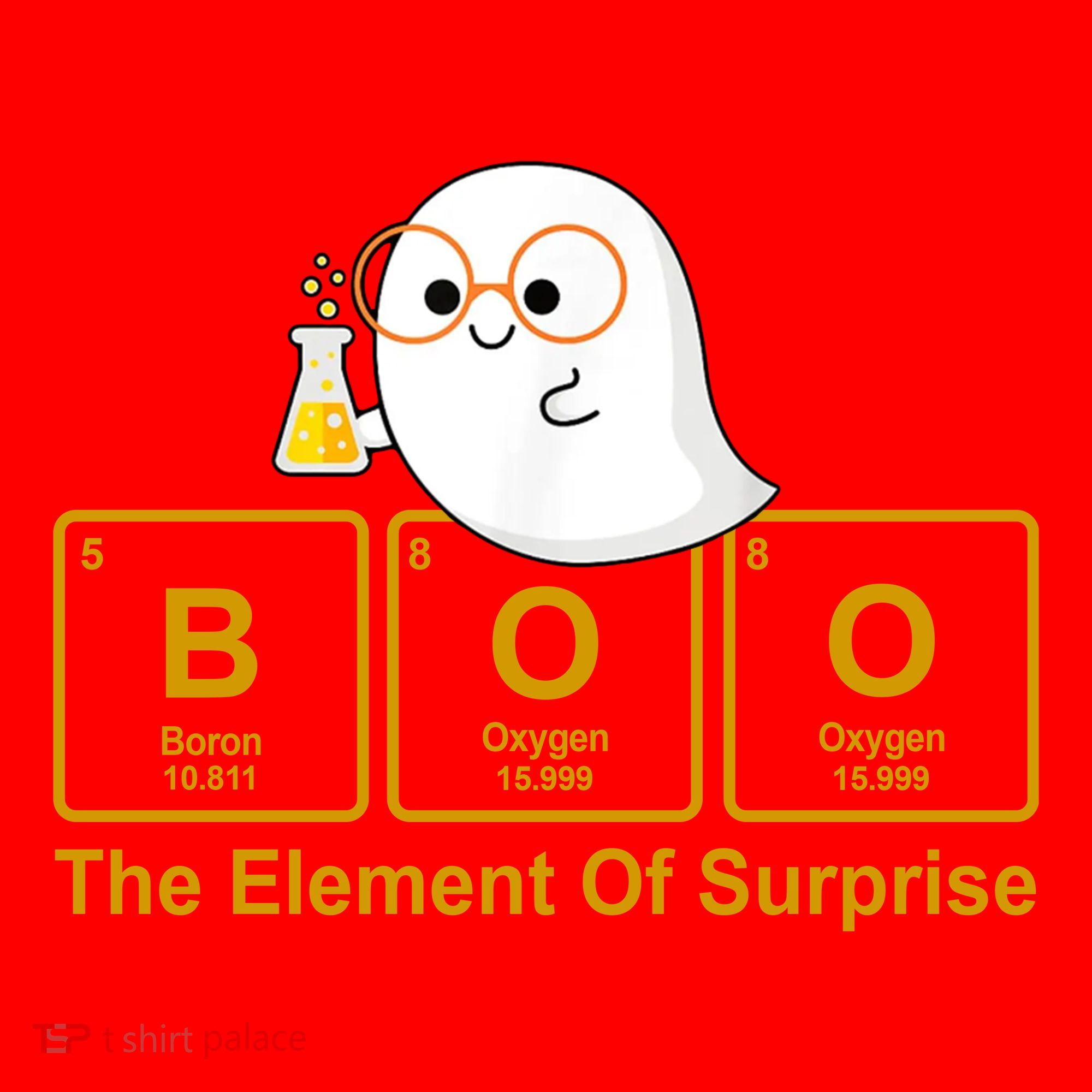 Boo The Element Of Surprise Ghost Chemist Halloween Santa Hat