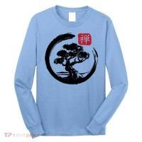 Bonsai Tree Enso Circle Japanese Zen Yoga Buddhism Aesthetic Meaningful Gift Long Sleeve Shirt thumb 0