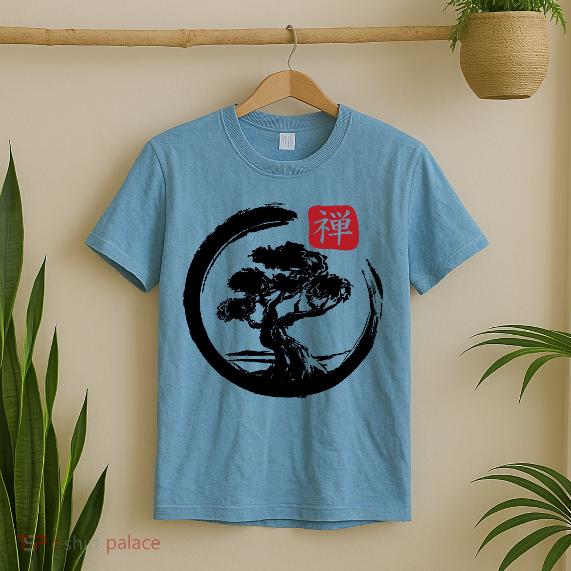 Bonsai Tree Enso Circle Japanese Zen Yoga Buddhism Aesthetic Meaningful Gift T-Shirt