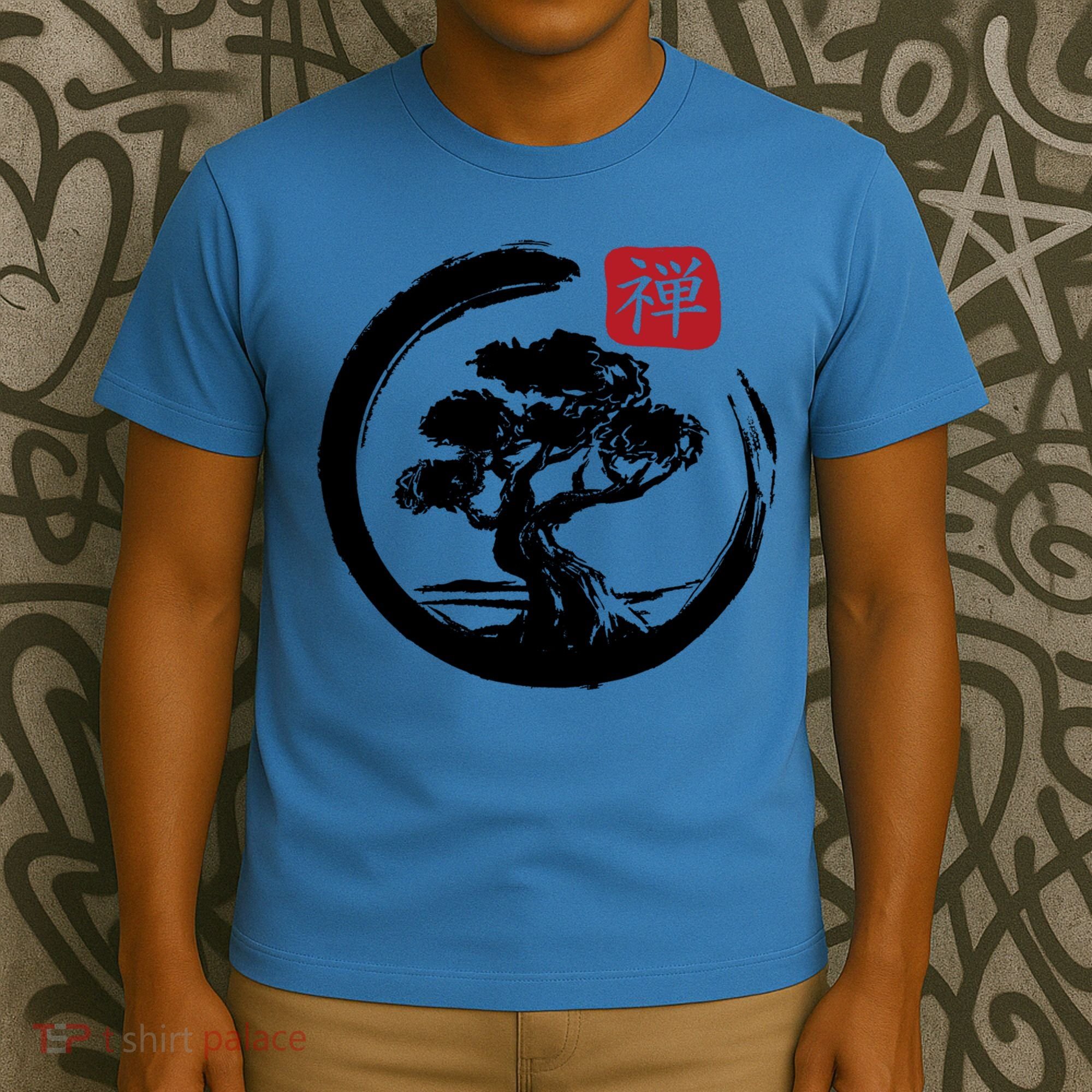 Bonsai Tree Enso Circle Japanese Zen Yoga Buddhism Aesthetic Meaningful Gift T-Shirt