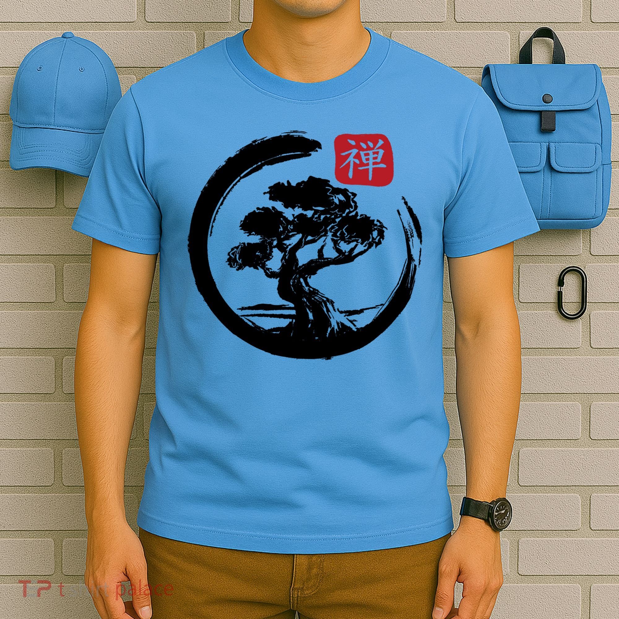 Bonsai Tree Enso Circle Japanese Zen Yoga Buddhism Aesthetic Meaningful Gift T-Shirt