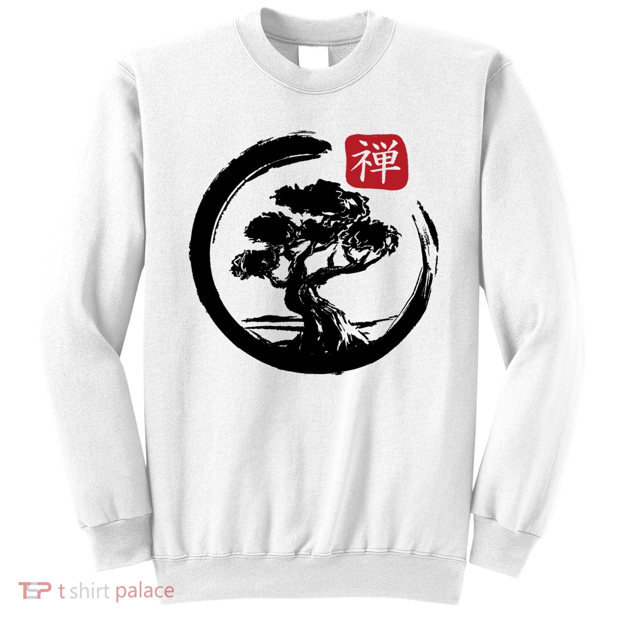 Bonsai Tree Enso Circle Japanese Zen Yoga Buddhism Aesthetic Meaningful Gift Sweatshirt