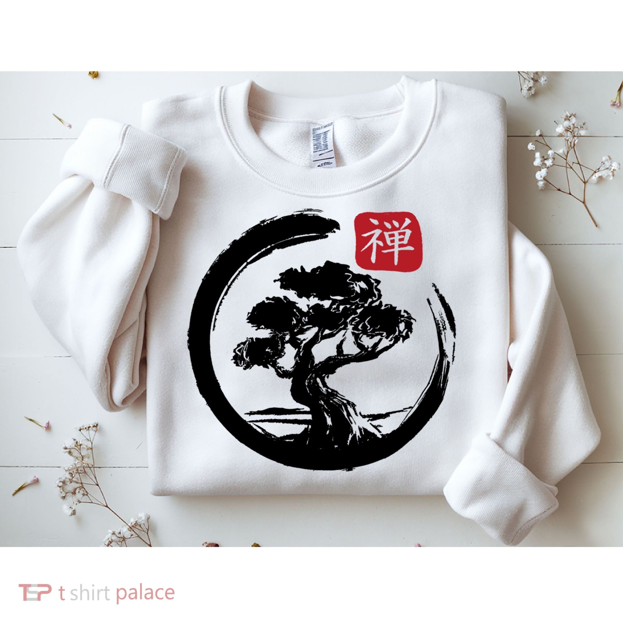 Bonsai Tree Enso Circle Japanese Zen Yoga Buddhism Aesthetic Meaningful Gift Sweatshirt
