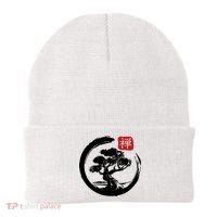 Bonsai Tree Enso Circle Japanese Zen Yoga Buddhism Aesthetic Meaningful Gift Beanie thumb 0