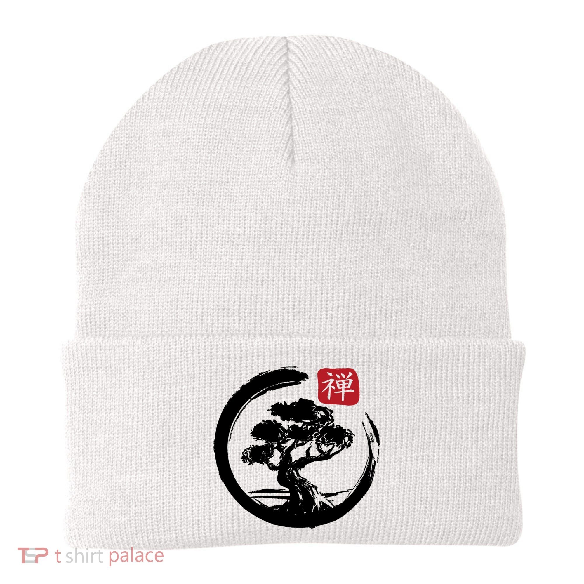 Bonsai Tree Enso Circle Japanese Zen Yoga Buddhism Aesthetic Meaningful Gift Beanie