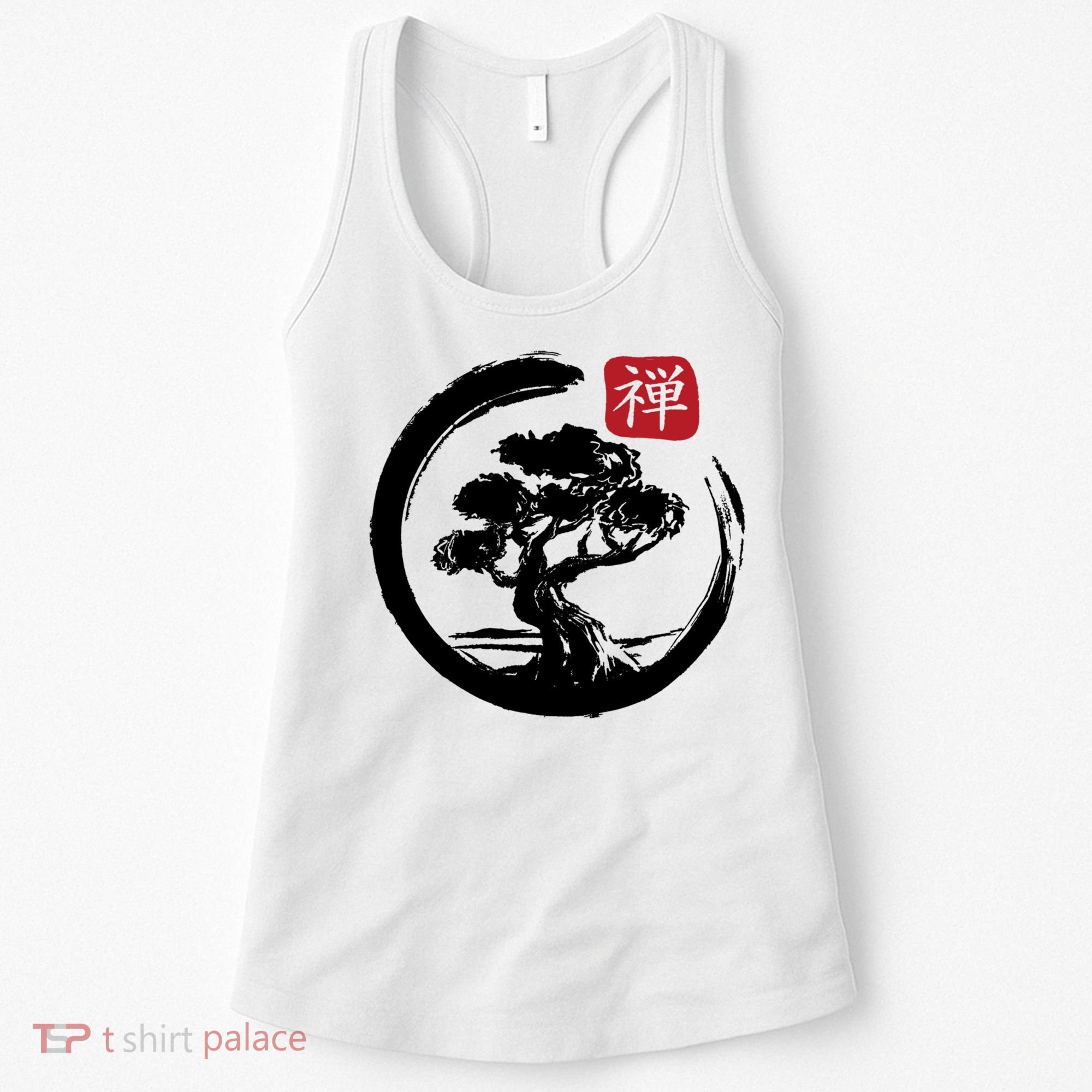 Bonsai Tree Enso Circle Japanese Zen Yoga Buddhism Aesthetic Meaningful Gift Women's Tank Top