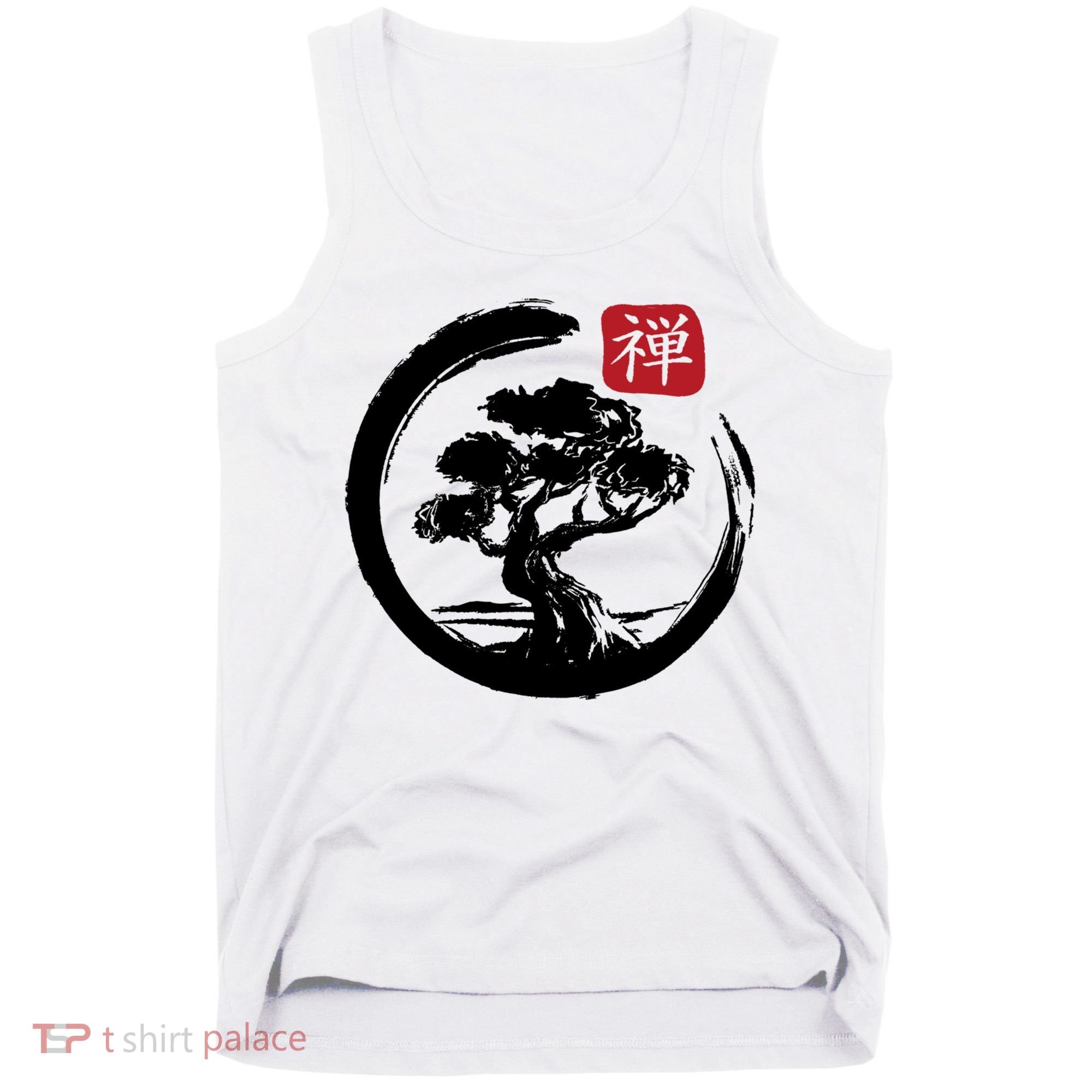 Bonsai Tree Enso Circle Japanese Zen Yoga Buddhism Aesthetic Meaningful Gift Tank Top