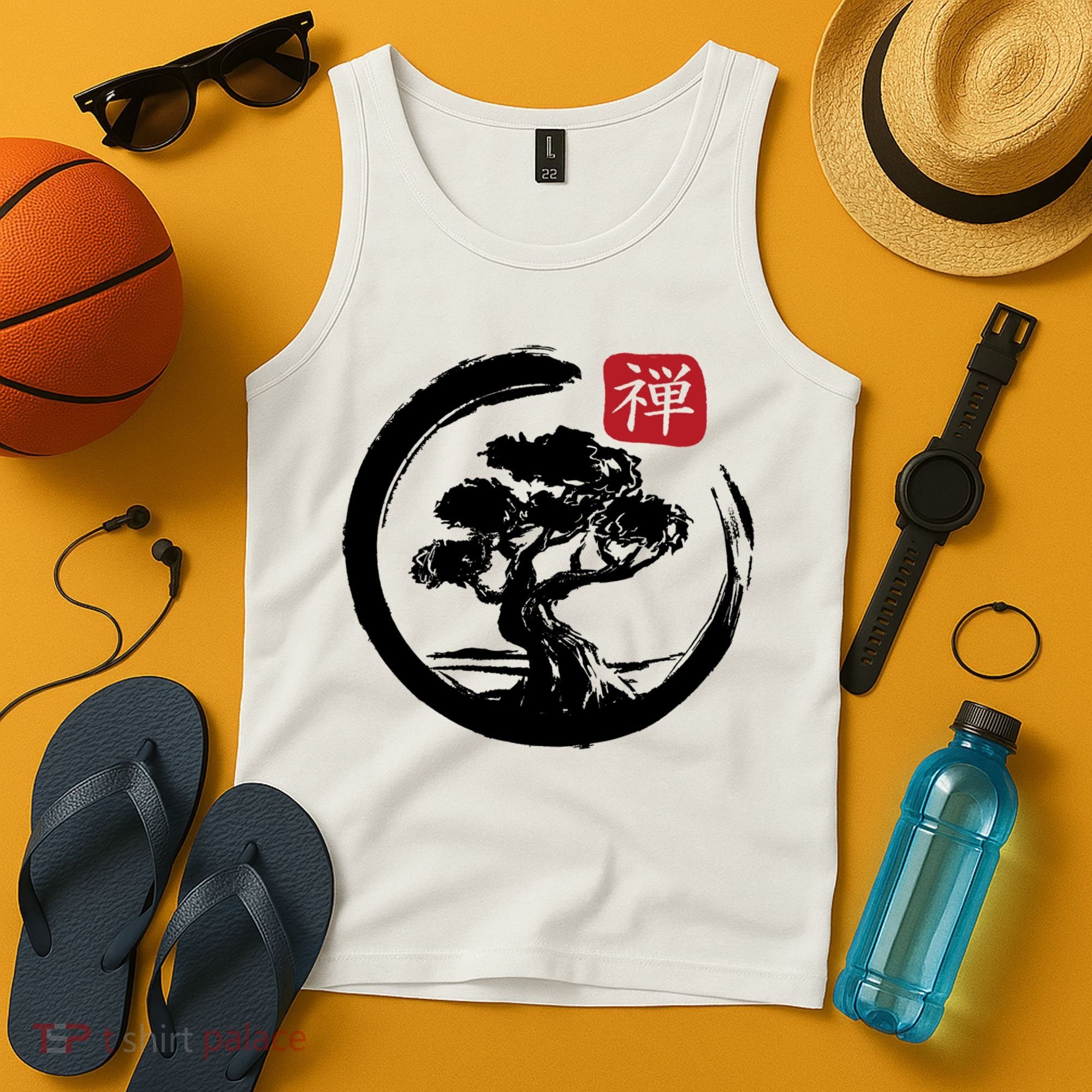 Bonsai Tree Enso Circle Japanese Zen Yoga Buddhism Aesthetic Meaningful Gift Tank Top