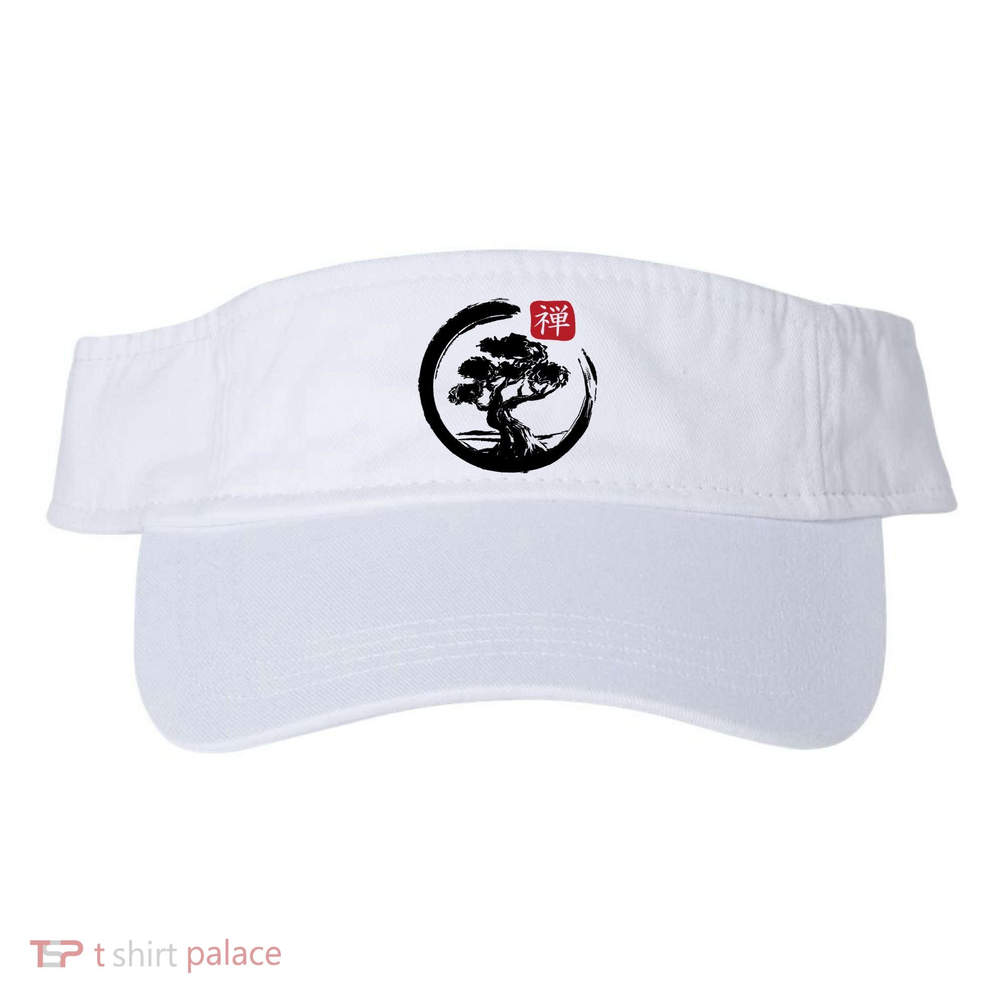 Bonsai Tree Enso Circle Japanese Zen Yoga Buddhism Aesthetic Meaningful Gift Visor