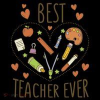Best Teacher Ever Heart Gift Backpack thumb 2