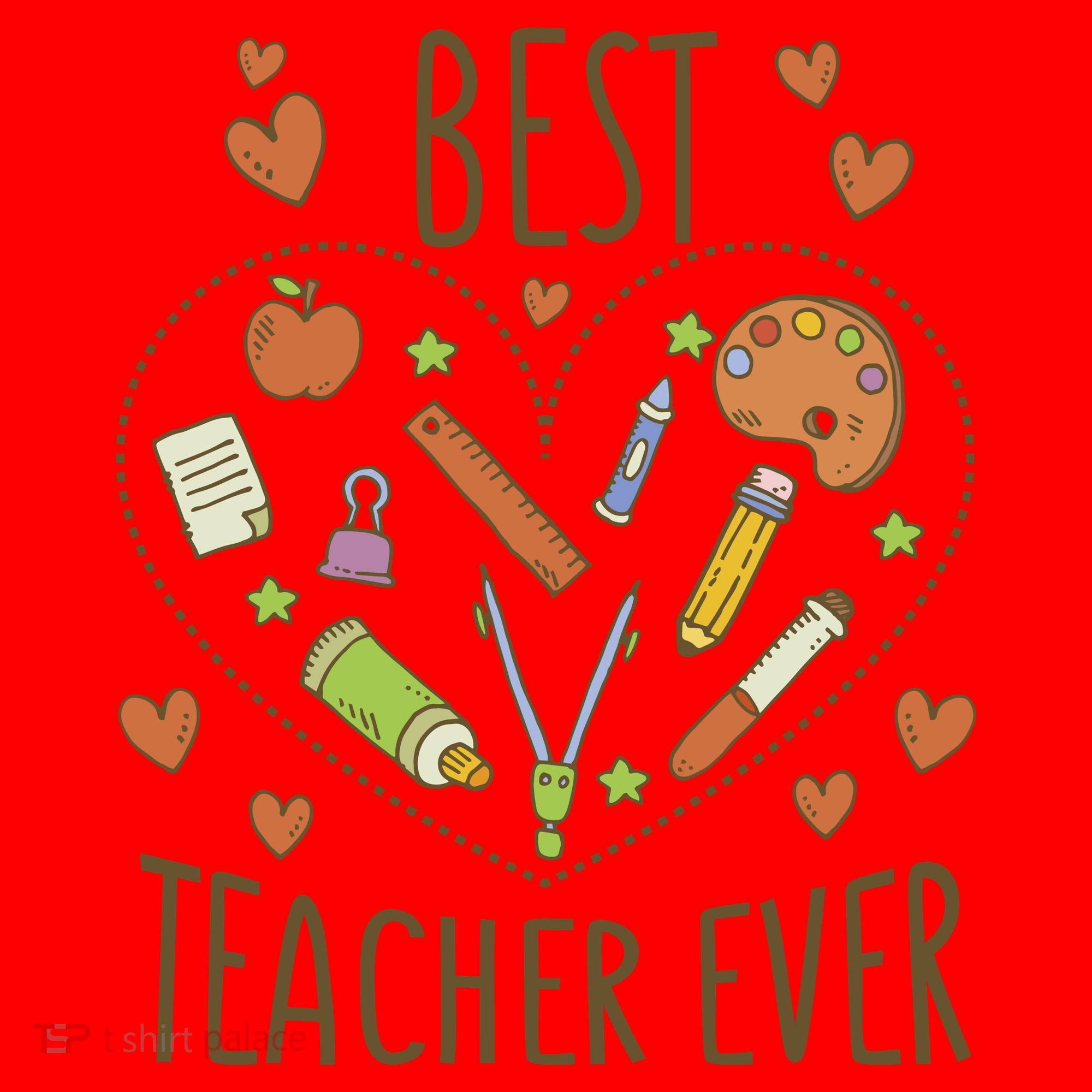 Best Teacher Ever Heart Gift Santa Hat