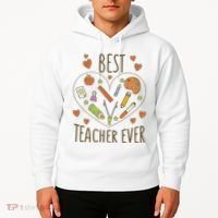 Best Teacher Ever Heart Gift Hoodie thumb 2