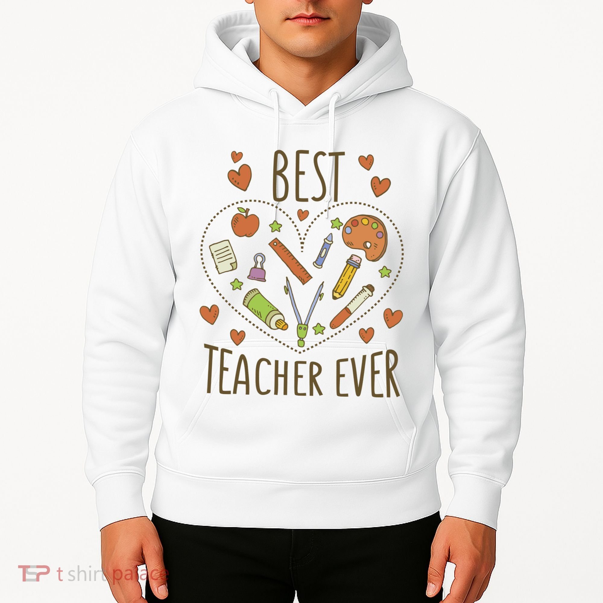 Best Teacher Ever Heart Gift Hoodie