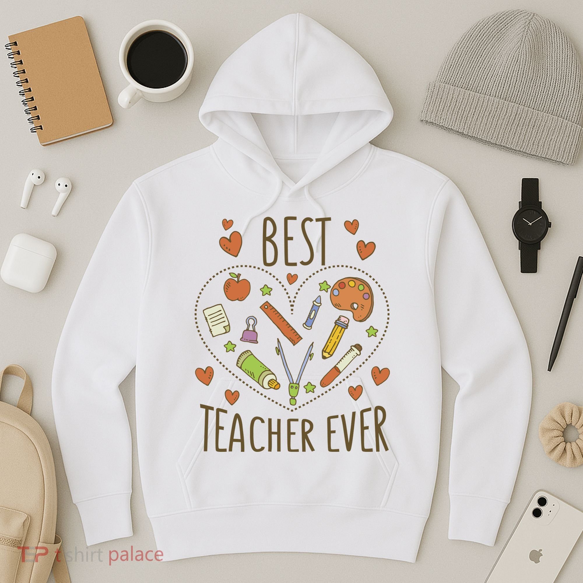 Best Teacher Ever Heart Gift Hoodie
