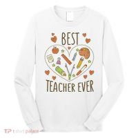 Best Teacher Ever Heart Gift Long Sleeve Shirt thumb 0