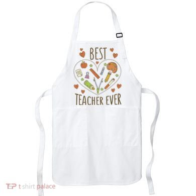 Best Teacher Ever Heart Gift Apron