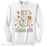 Best Teacher Ever Heart Gift Sweatshirt thumb 0