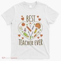 Best Teacher Ever Heart Gift T-Shirt thumb 0