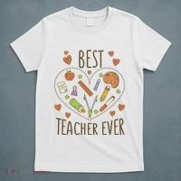 Best Teacher Ever Heart Gift T-Shirt thumb 5